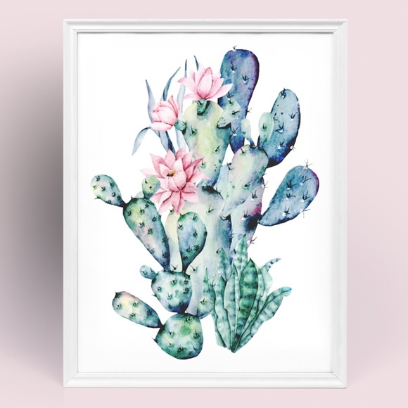 Other - Wall Art Watercolor Cactus Aloe Vera Plant Illustration Print Poster Unframed